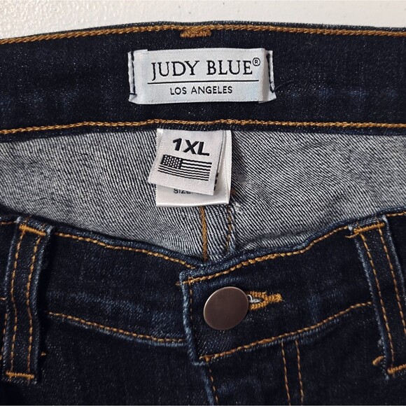 Judy Blue Jeans Womens Plus 1XL Blue Skinny High Rise Stretch Dark Denim Jegging - Picture 4 of 10